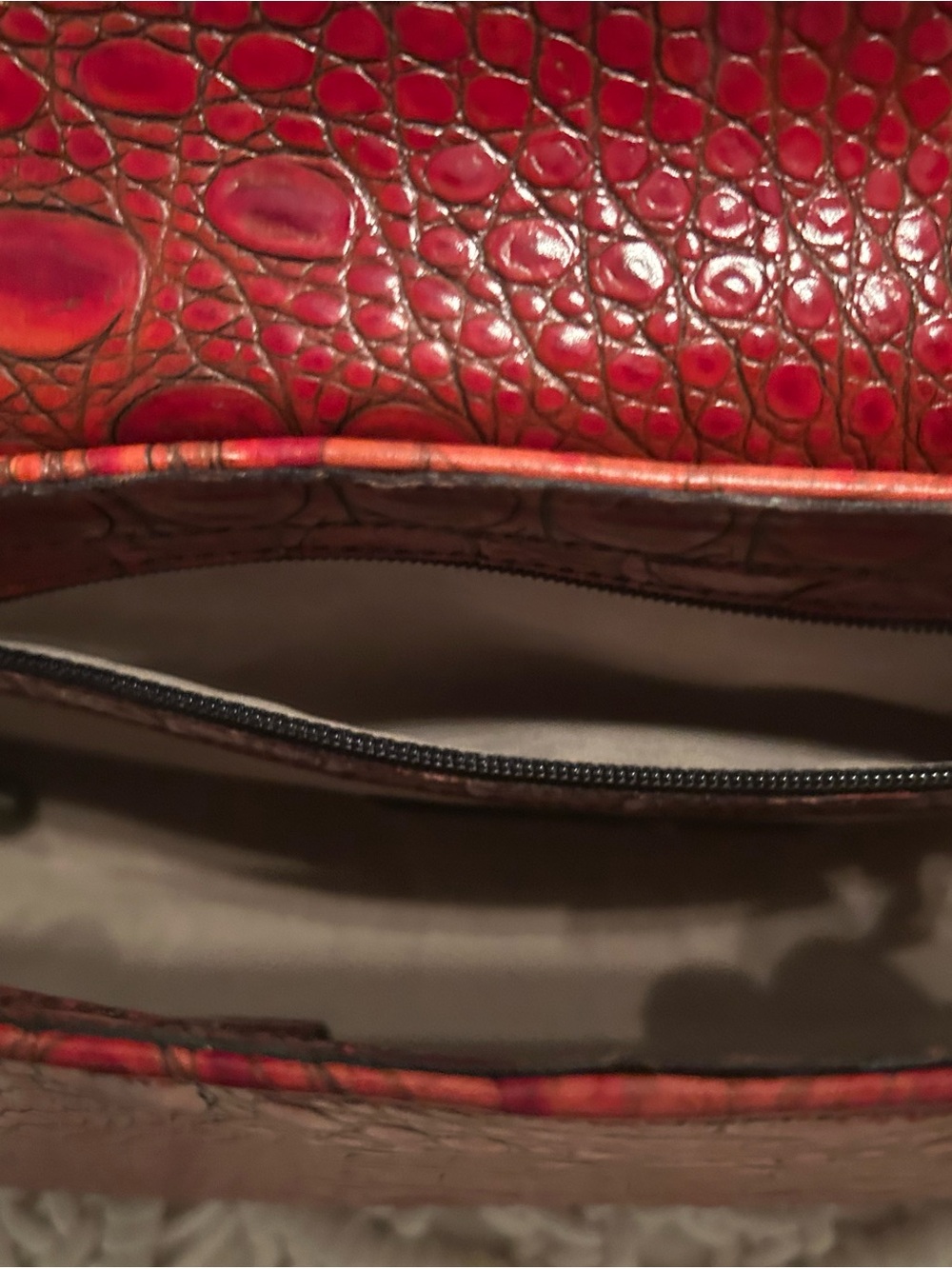 Brahmin Melbourne Crocodile Embossed Leather Crossbody Bag - Picture 9 of 11